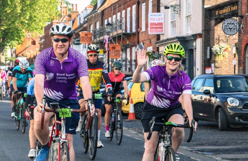 Greg and Caroline at the 2023 Farnham Charity Bike Ride